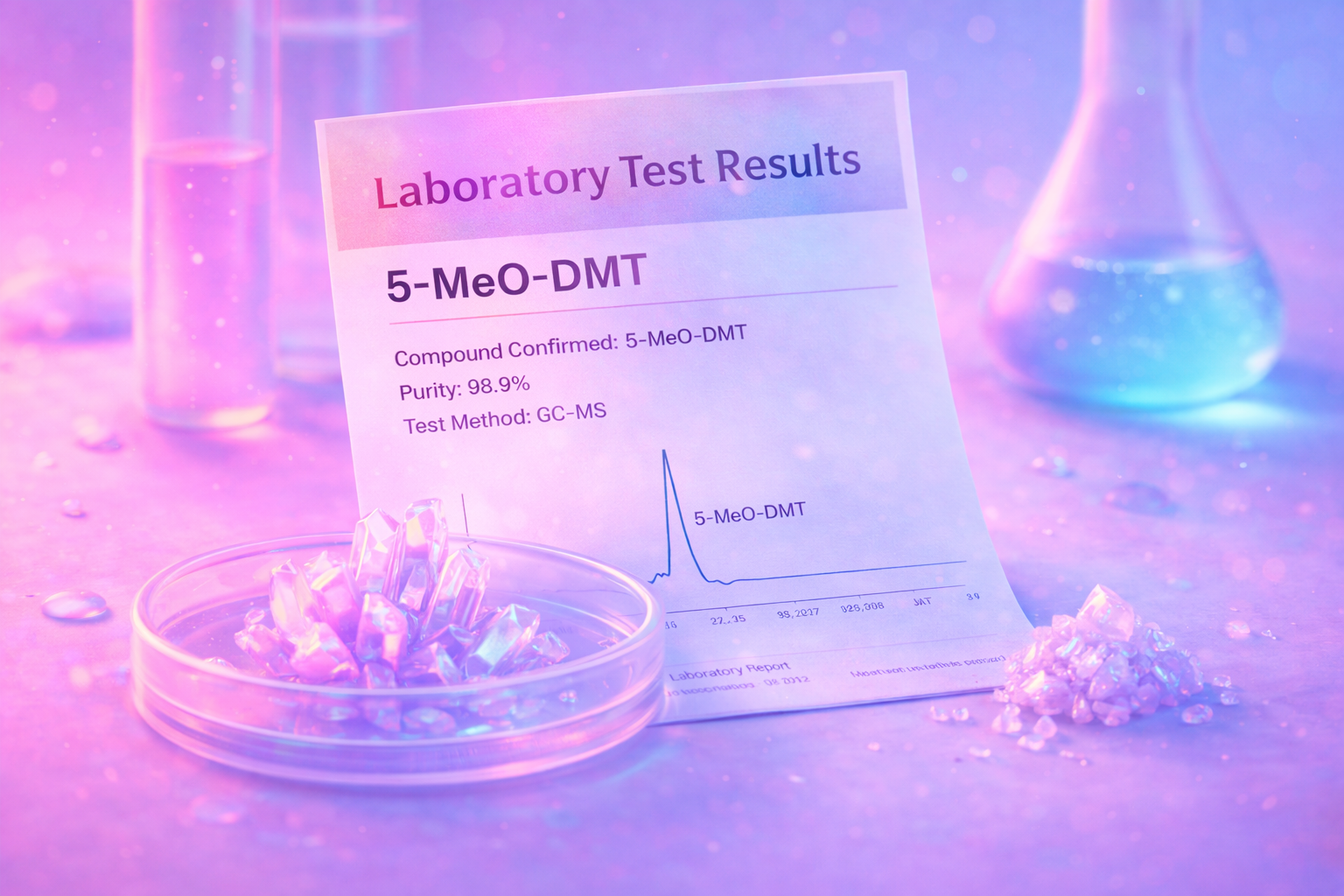 Výsledky testu NMR u 5-meo-DMT